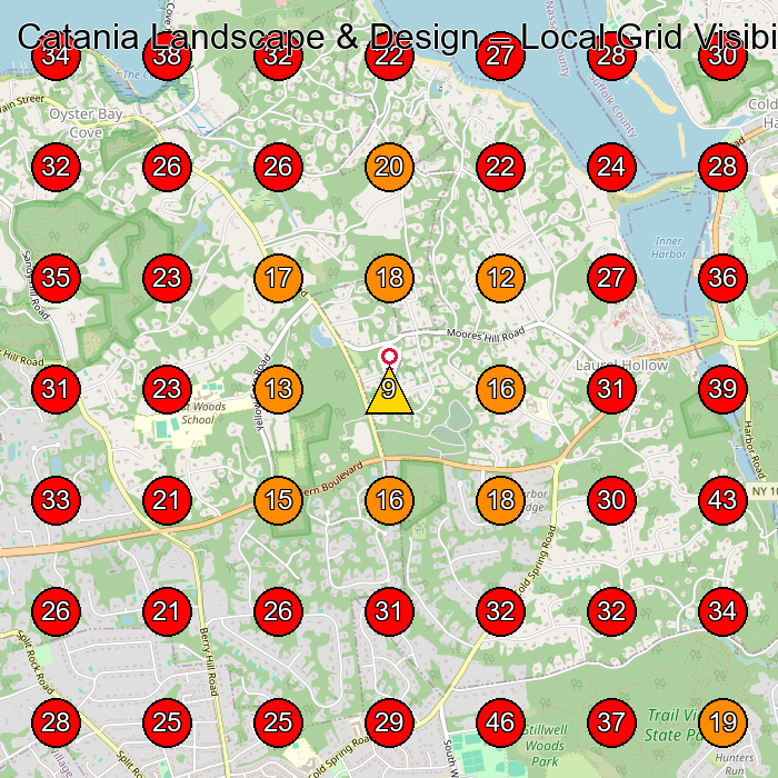 Catania Landscape & Design GeoGrid visibility map for Landscape Designer in Syosset